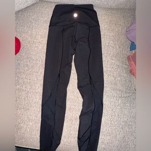 Lululemon size 2 Black cropped leggings with Mesh detailing